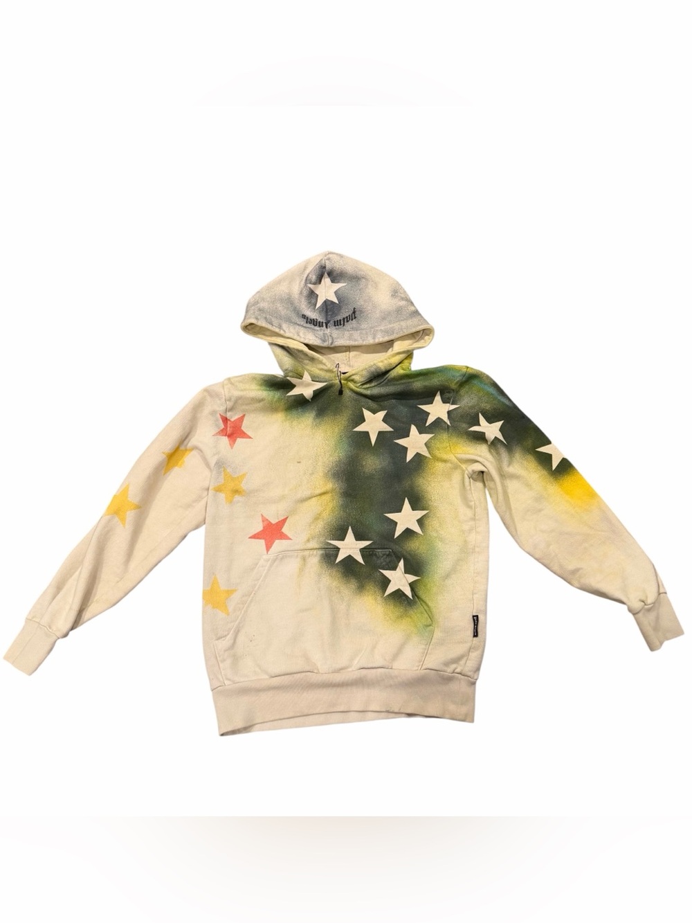 ⚠️READ DESCRIPTION⚠️ PALM ANGELS MEN'S STAR GRAPHIC HOODIE BEIGE YELLOW XS